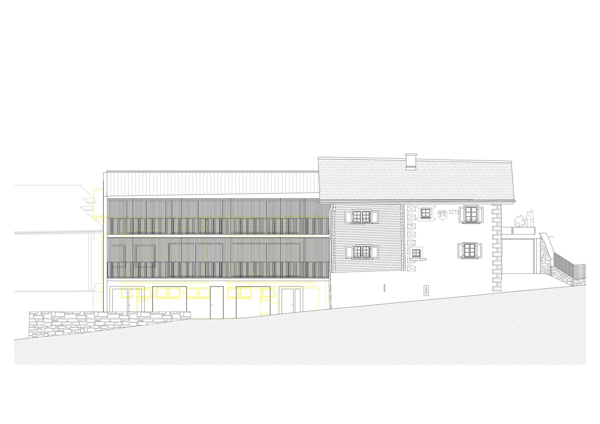 46_Sanierung und Umbau Wohnhaus Canossa mit Stall_Via principala Laax_Ansicht Ost